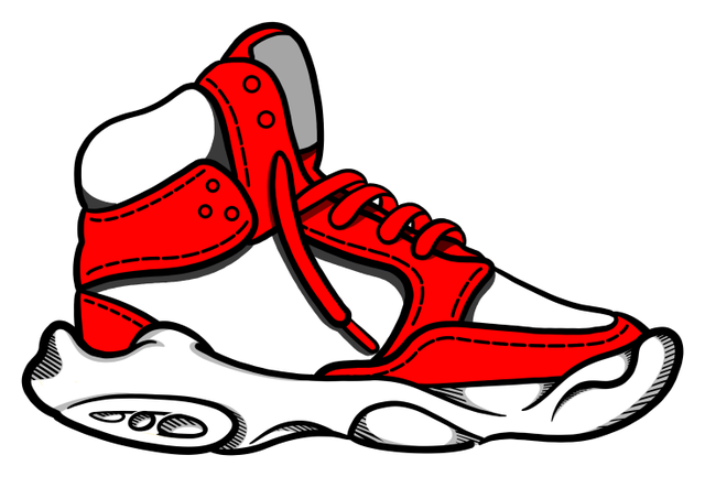 Cherry Rush Jellyshoe: a red and white high-top sneaker with a chunky jelly sole